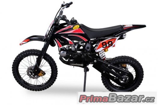 DirtBike 125cc ,Nový, 17/14 - černá, záruka 2 roky – fotografie 2