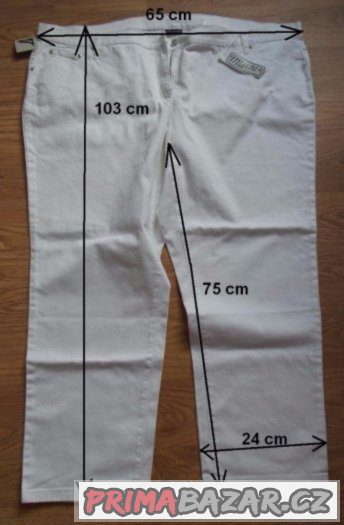 Bílé elastické rifle, zn.BonPrix-Mia Linea,vel. 56 – fotografie 2