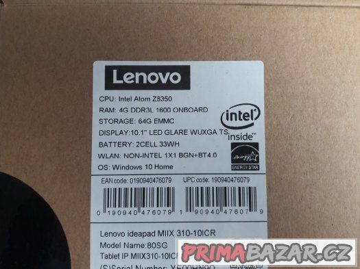 Lenovo Miix 310-10ICR Silver 64GB + dock s klávesnicí – fotografie 4