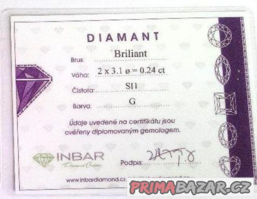 ZLATÉ NÁUŠNICE S DIAMANTEM – fotografie 3
