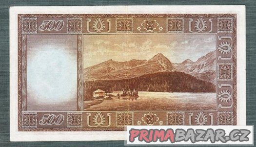 Staré bankovky 500 kčs 1945 NEPERFOROVANA VZÁCNÁ – fotografie 2