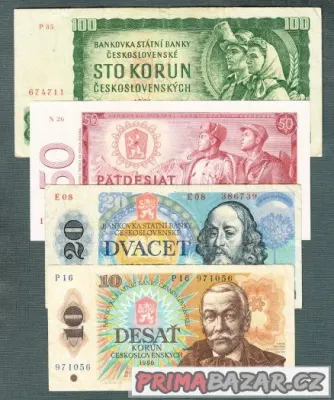 Staré bankovky - sestava 1961-1988 - 4 kusy