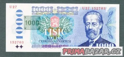 Staré bankovky - 1000 kčs 1985 KOLEK VZÁCNÁ serie U