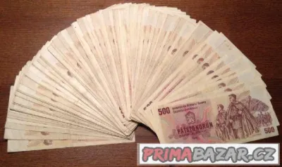Staré bankovky 500 kčs 1973 balíček 100 kusů