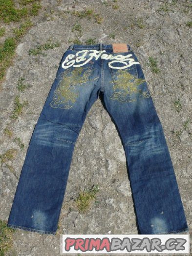 Pánské rifle ED HARDY Grindhouse Rhinestone - vel. 32/34 – fotografie 4