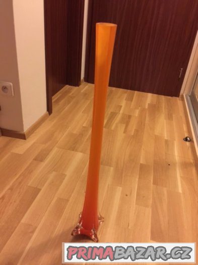 Moderní, oranžová, skleněná váza - NOVÁ – fotografie 1