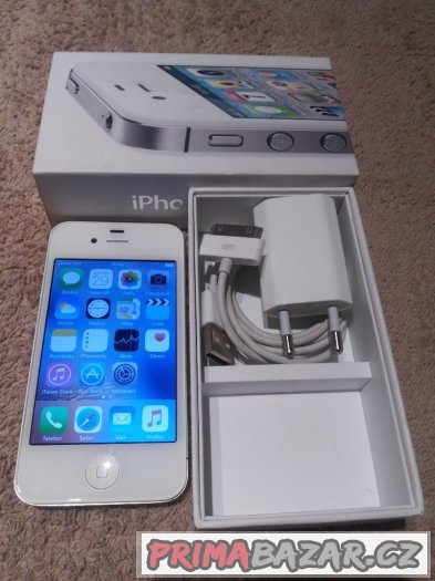Apple iPhone 4S 16GB bílý pěkný, krabička, záruka – fotografie 1