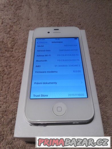 Apple iPhone 4S 16GB bílý pěkný, krabička, záruka – fotografie 3
