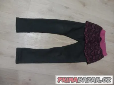 DÍVČÍ TEPLOUČKÉ LEGÍNKY SE SUKÝNKOU 128/134