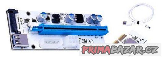 Riser PCIe x1 na PCIe x16 - V008s TRIO pro mining – fotografie 1
