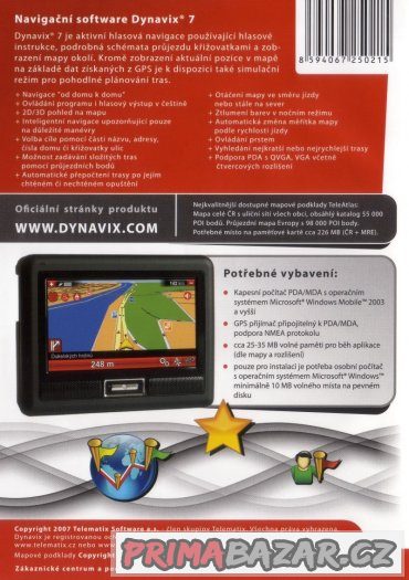 Nerozbalený Dynavix 7 - Podrobná mapa ČR + MRE – fotografie 2