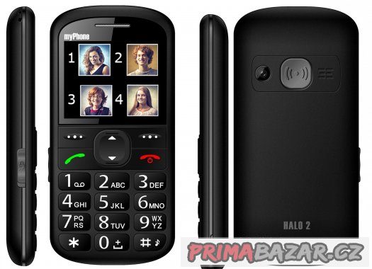 myPhone Halo 2 černý, NOVÝ, SOS (záchranné) Tlačítko – fotografie 3