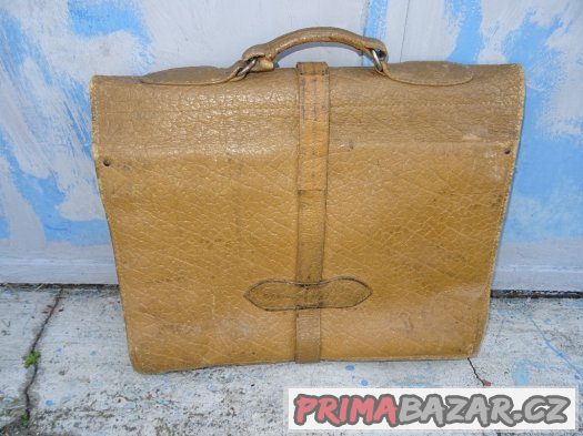 RETRO - stará kožená aktovka – fotografie 2
