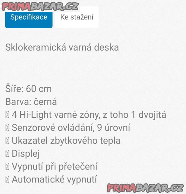 Prodám novou sklokeramickou desku – fotografie 2