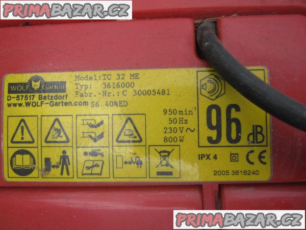 Prodám elektrickou málo používanou vřetenovou-mulčovací sekačku. – fotografie 3