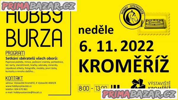 HOBBY setkání sběratelů všech oborů, Výstaviště Kroměříž, neděle 6.11.2022 – fotografie 1