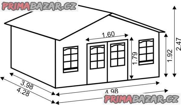 Zahradní domek 5x4 metry, síla 28mm – fotografie 2