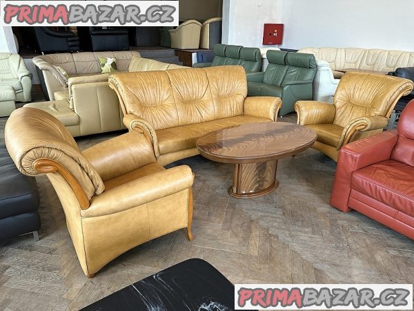 514 Luxusní designová kožená sedací souprava 1+1+3 – fotografie 1