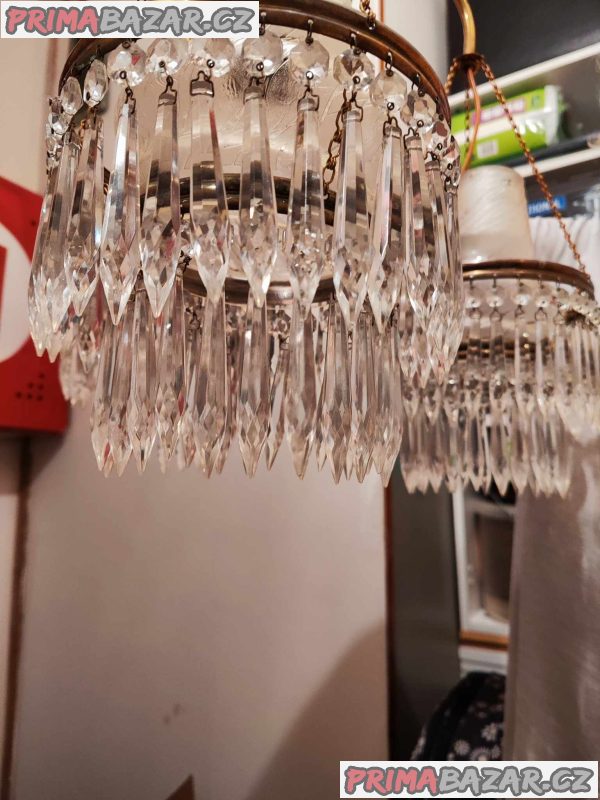 Prodám krásný tří ramenný křišťálový lustr, – fotografie 1