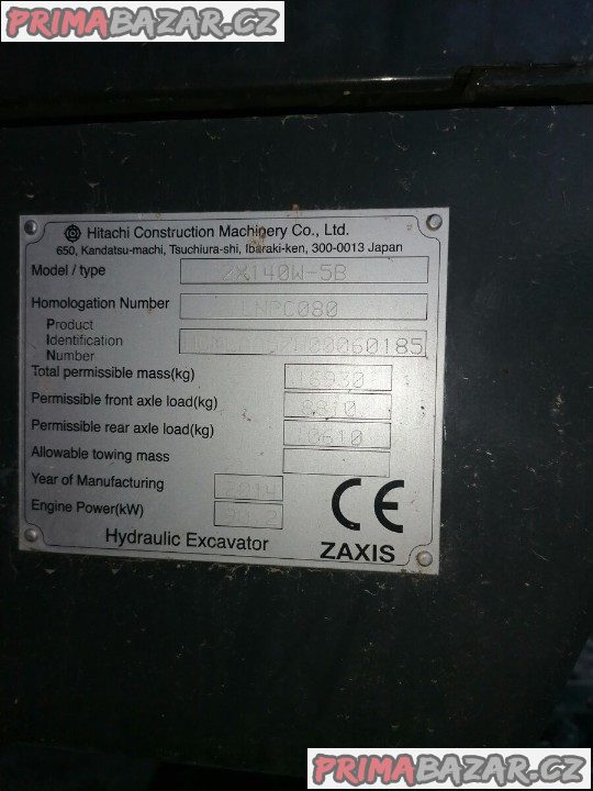 Prodám kolový bagr Hitachi ZX140W-5B Zaxis – fotografie 6