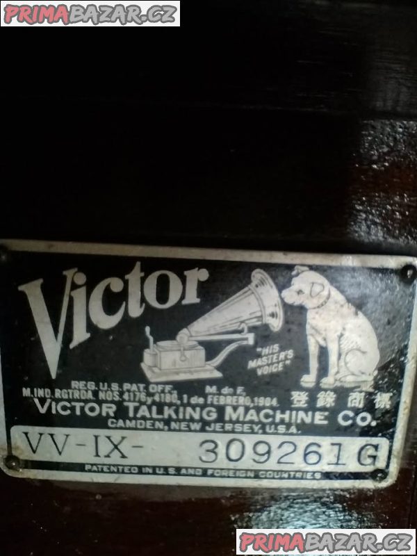 Vzácný starožitný Americký originální gramofon Victrola – fotografie 6